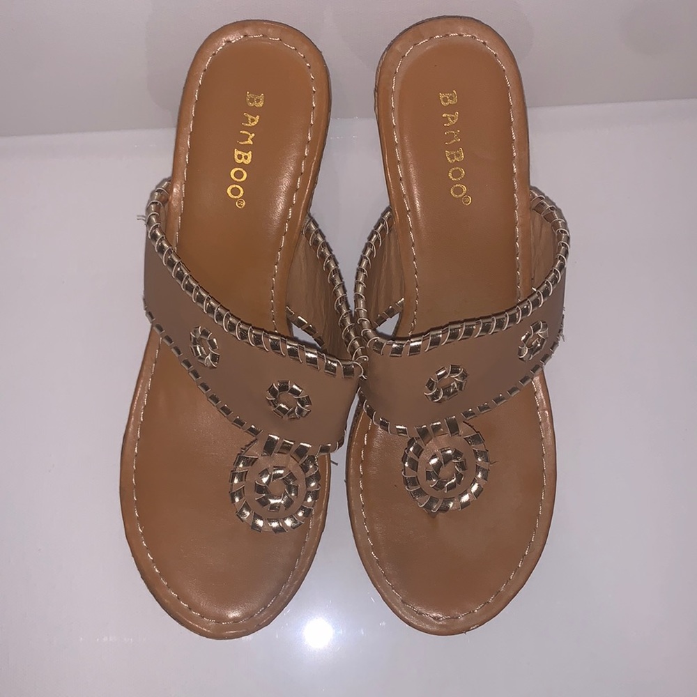 Bamboo brand wedge cork heels
